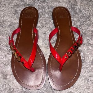 Tory Burch Saffiano Thong Sandals